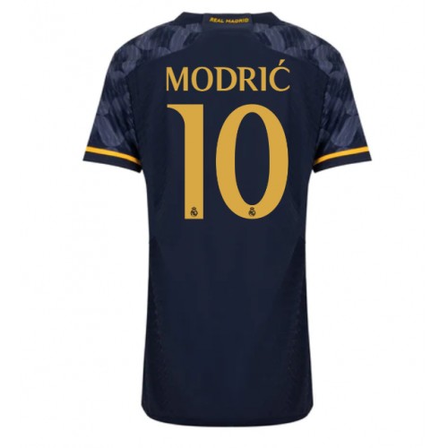 Fotballdrakt Dame Real Madrid Luka Modric #10 Bortedrakt 2023-24 Kortermet
